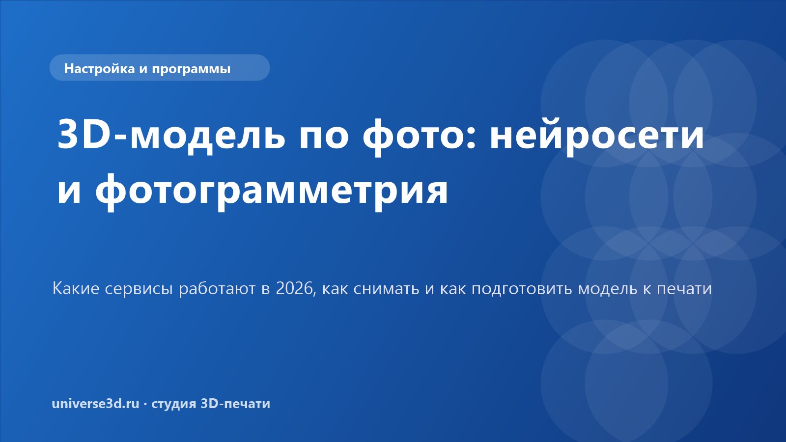 3D-модель по фото: нейросети, фотограмметрия и печать — подробное руководство 2026