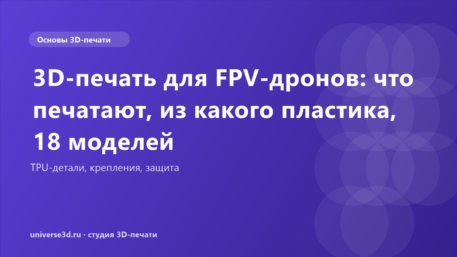 3D-печать для FPV-дронов: что печатают, из какого пластика, 18 моделей