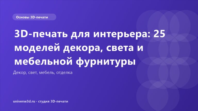 3D-печать для интерьера: 25 моделей декора, света и мебельной фурнитуры