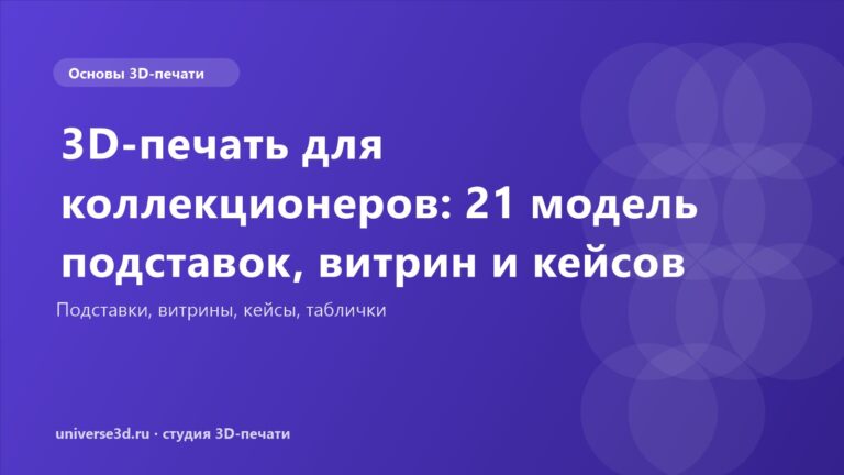 3D-печать для коллекционеров: 21 модель подставок, витрин и кейсов