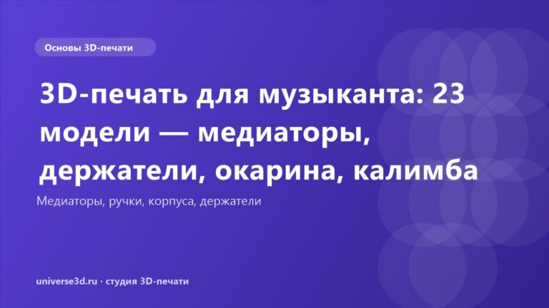 3D-печать для музыканта: 23 модели — медиаторы, держатели, окарина, калимба