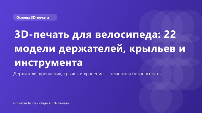 3D-печать для велосипеда: 22 модели держателей, крыльев и инструмента
