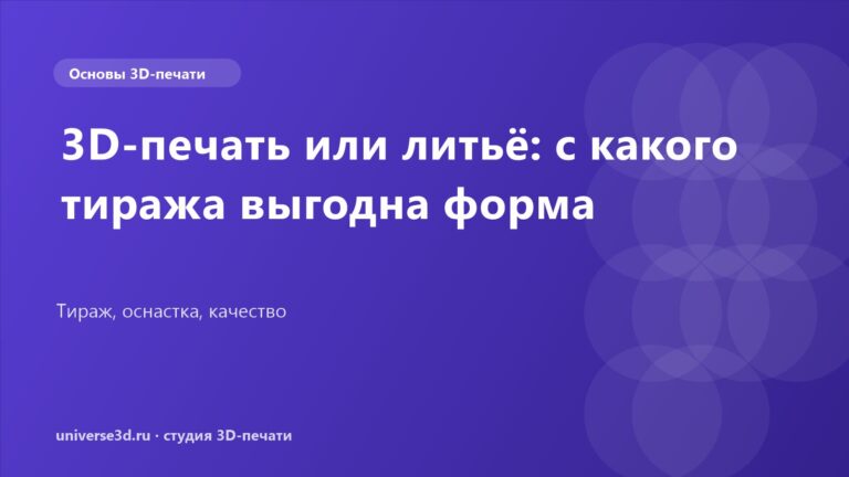 3D-печать или литьё: с какого тиража выгодна форма