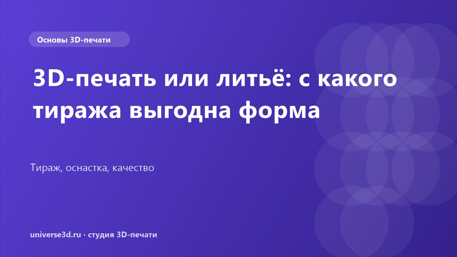 3D-печать или литьё: с какого тиража выгодна форма