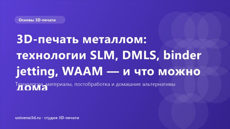 3D-печать металлом: технологии SLM, DMLS, binder jetting, WAAM — и что можно дома