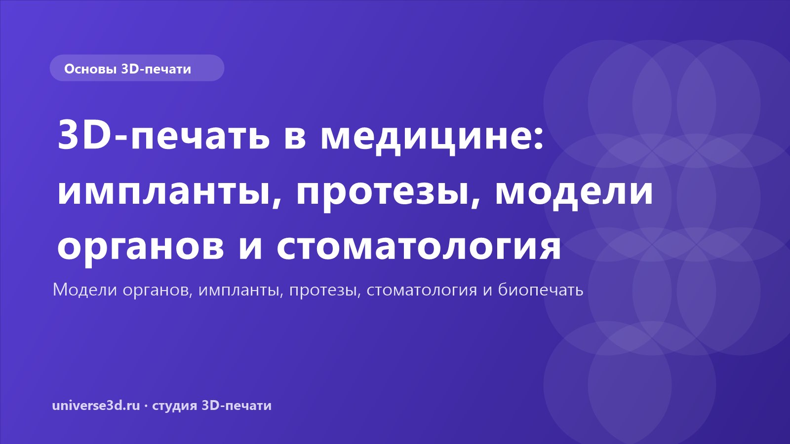 3D-печать в медицине: импланты, протезы, модели органов и стоматология