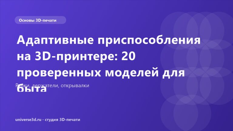 Адаптивные приспособления на 3D-принтере: 20 проверенных моделей для быта