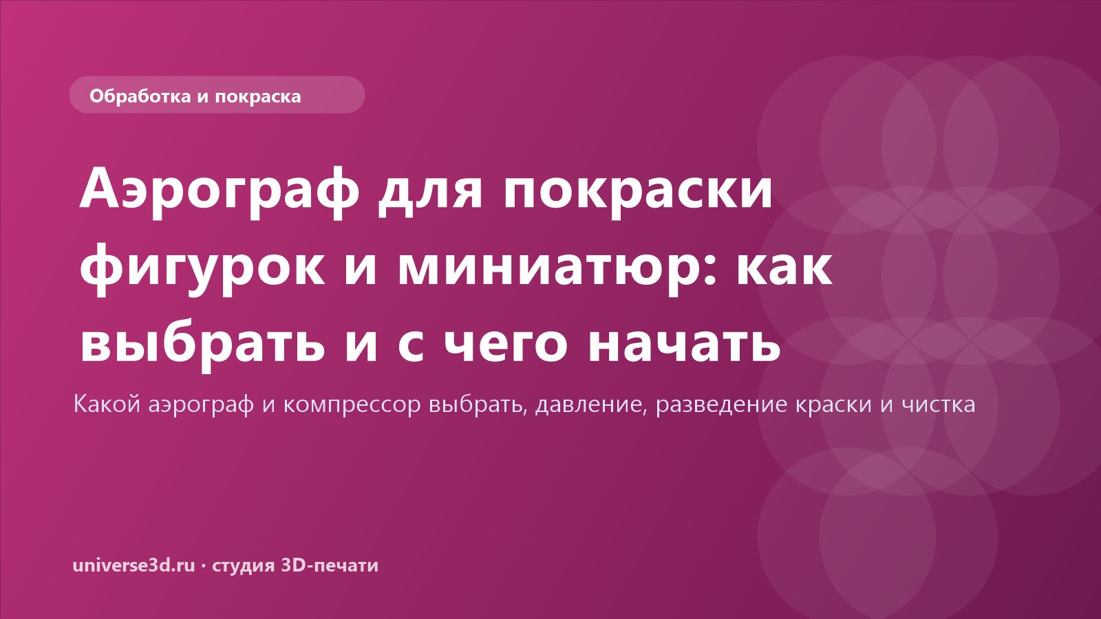 Аэрограф для покраски фигурок и миниатюр: как выбрать и с чего начать
