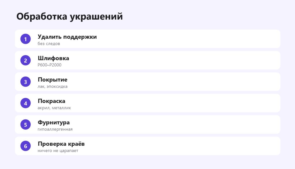 Обработка бижутерии после 3D-печати