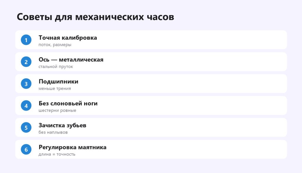 Советы по печати механических часов