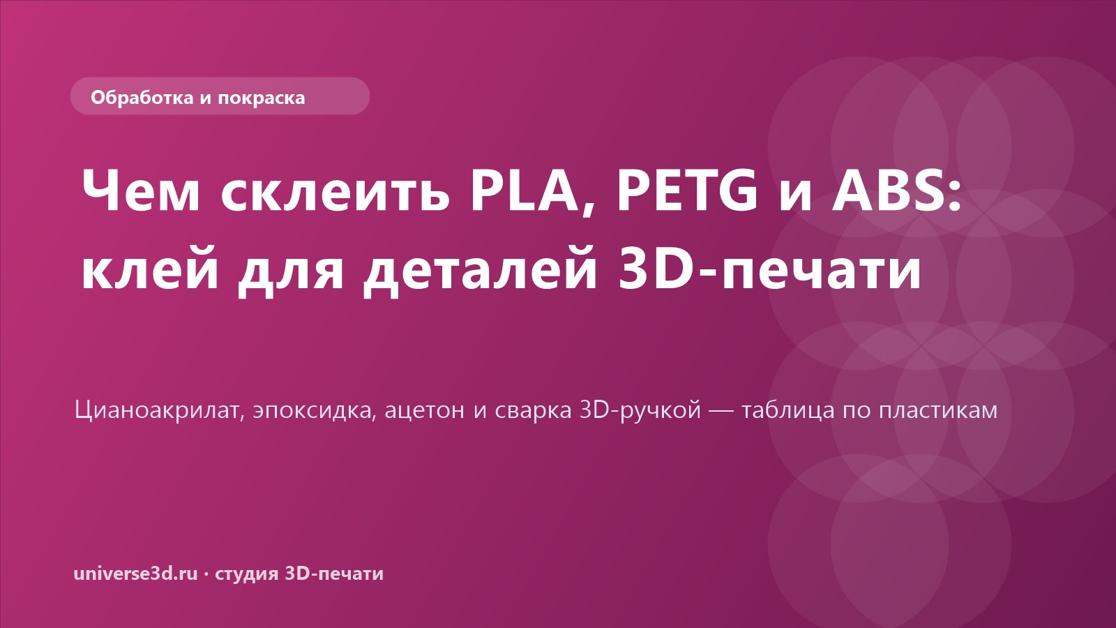Чем склеить PLA, PETG и ABS: клей для деталей 3D-печати