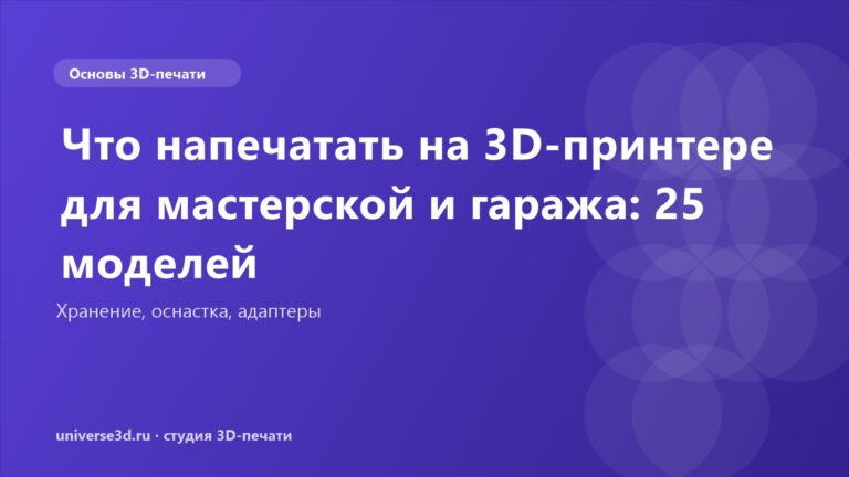 Что напечатать на 3D-принтере для мастерской и гаража: 25 моделей