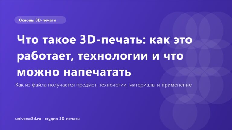 Что такое 3D-печать: как это работает, технологии и что можно напечатать
