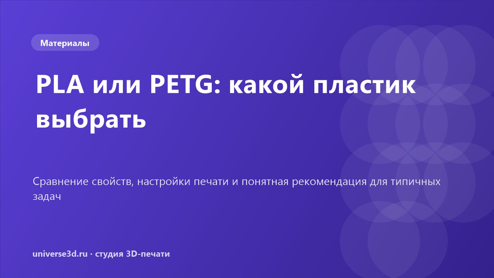 PLA или PETG: какой пластик выбрать для 3D-печати