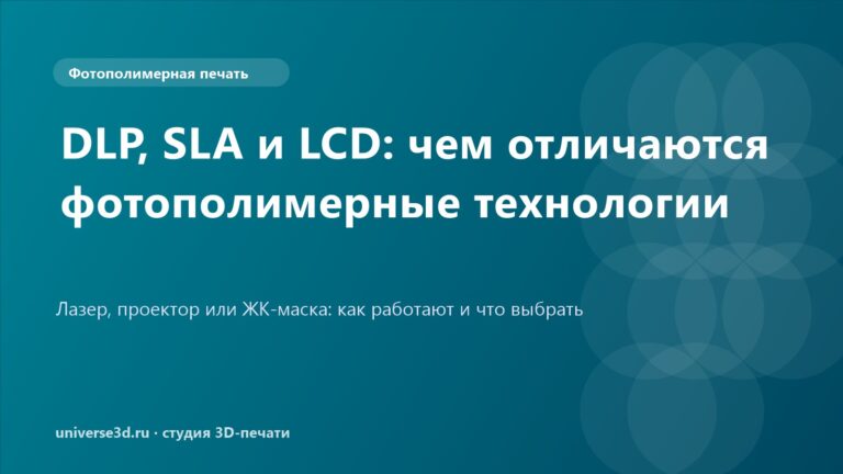 DLP, SLA и LCD: чем отличаются фотополимерные технологии