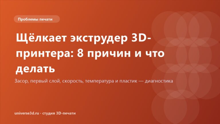 Щёлкает экструдер 3D-принтера: 8 причин и что делать