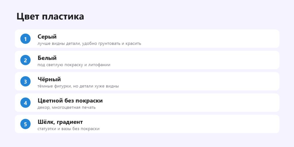 Какой цвет пластика выбрать для фигурок