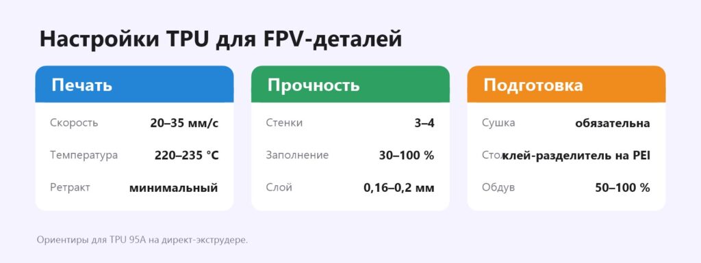 Настройки печати TPU для FPV-деталей