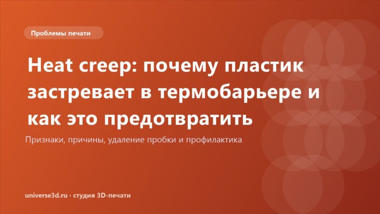 Heat creep: почему пластик застревает в термобарьере и как это предотвратить