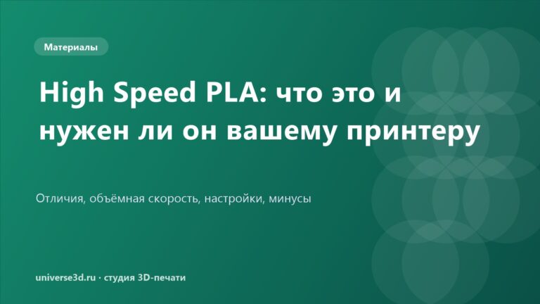 High Speed PLA: что это и нужен ли он вашему принтеру