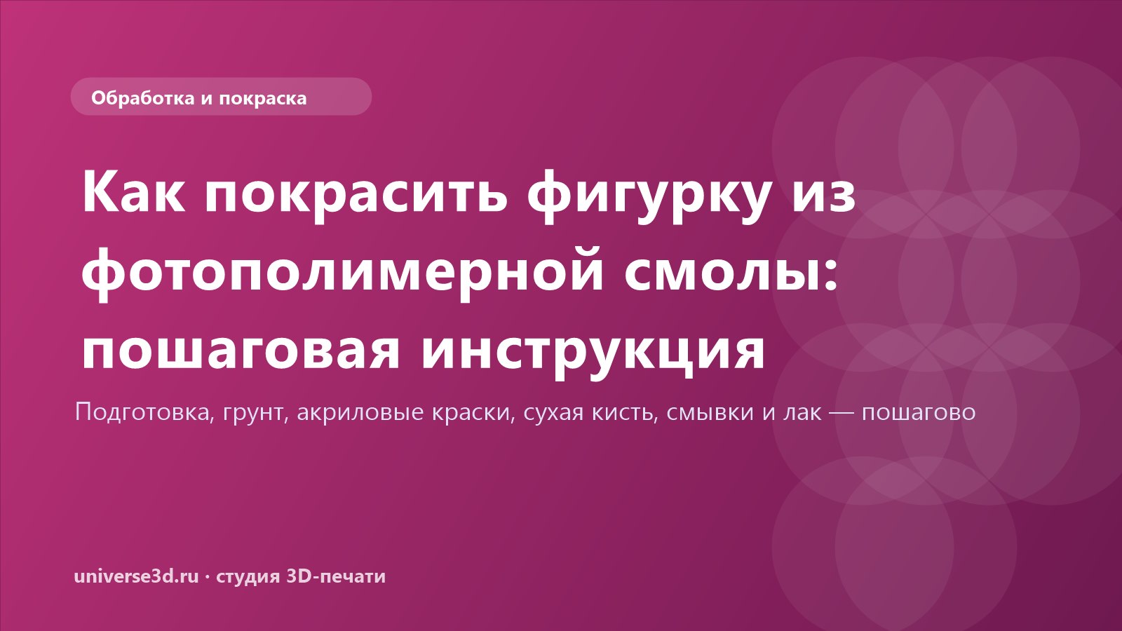 Как покрасить фигурку из фотополимерной смолы: пошаговая инструкция