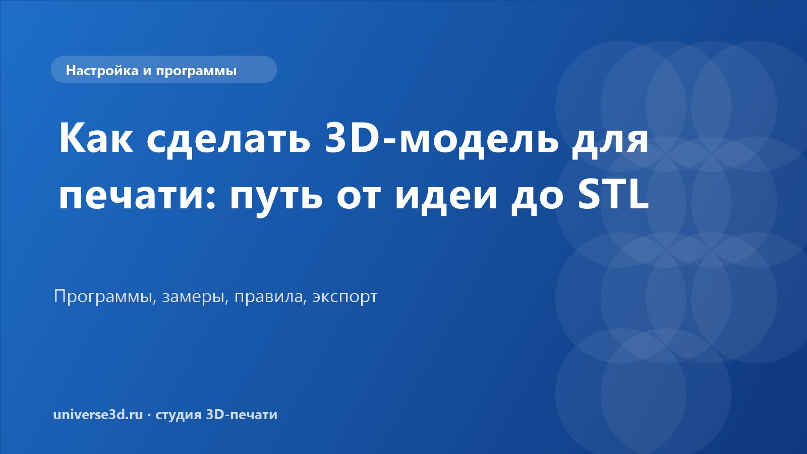 Как сделать 3D-модель для печати: путь от идеи до STL