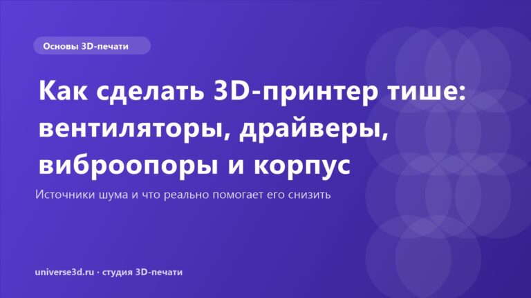 Как сделать 3D-принтер тише: вентиляторы, драйверы, виброопоры и корпус