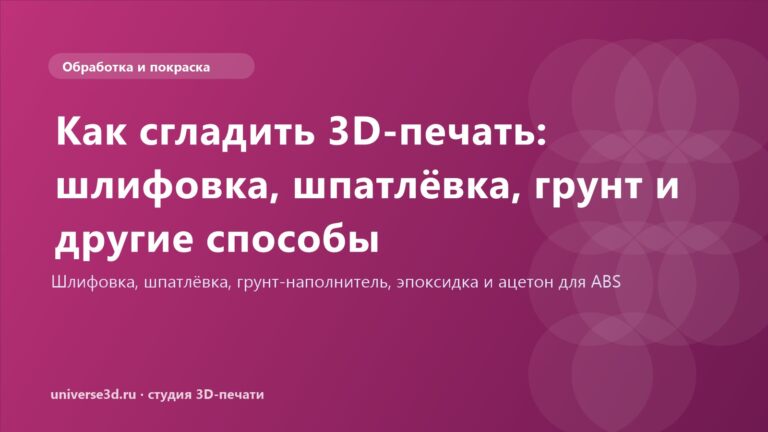 Как сгладить 3D-печать: шлифовка, шпатлёвка, грунт и другие способы