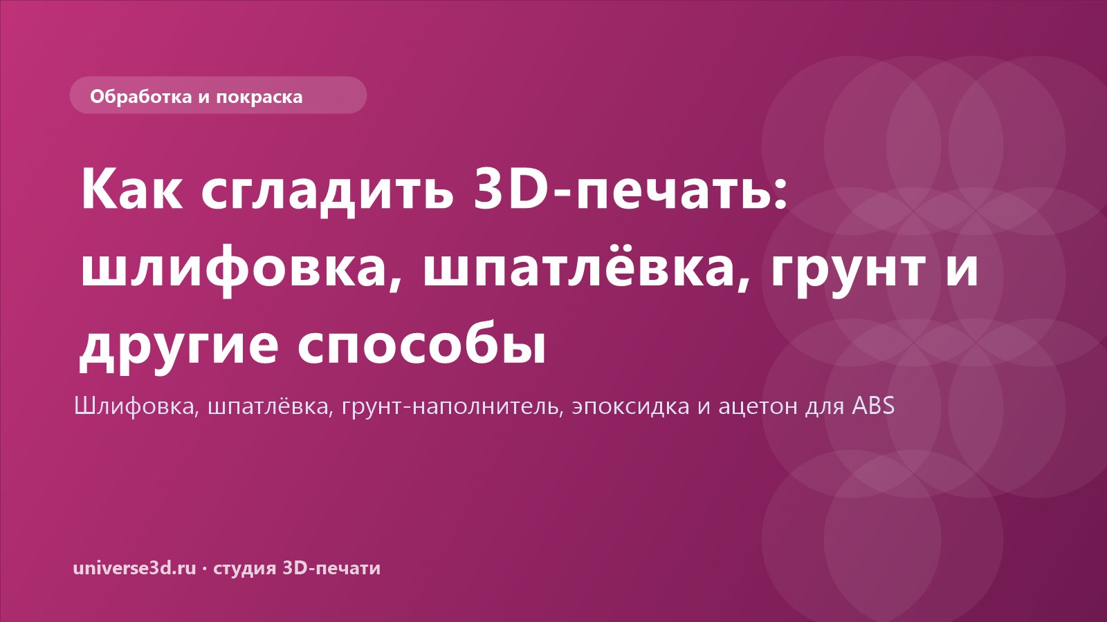 Как сгладить 3D-печать: шлифовка, шпатлёвка, грунт и другие способы