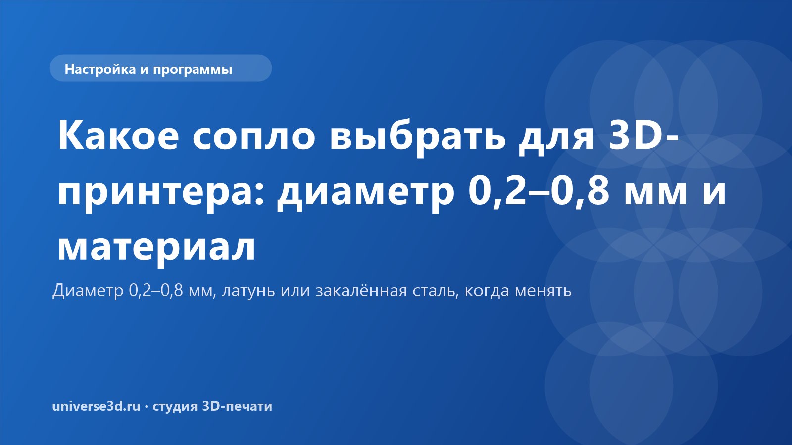 Какое сопло выбрать для 3D-принтера: диаметр 0,2–0,8 мм и материал