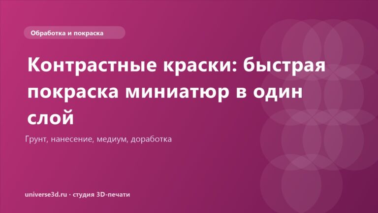 Контрастные краски: быстрая покраска миниатюр в один слой