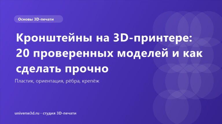 Кронштейны на 3D-принтере: 20 проверенных моделей и как сделать прочно