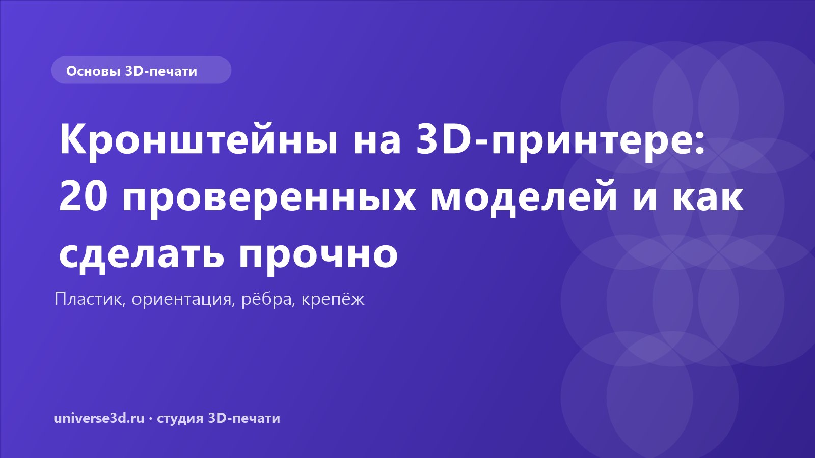 Кронштейны на 3D-принтере: 20 проверенных моделей и как сделать прочно