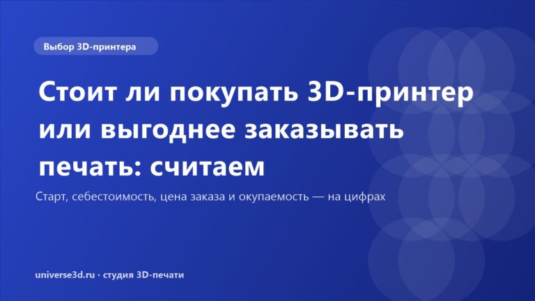 Стоит ли покупать 3D-принтер или выгоднее заказывать печать: считаем