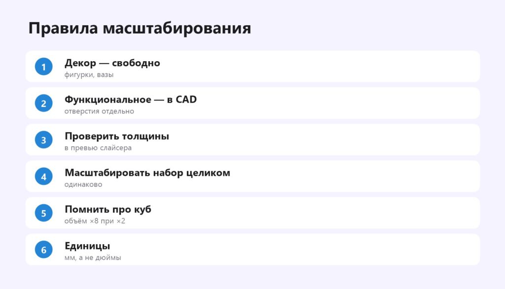 Правила масштабирования 3D-моделей