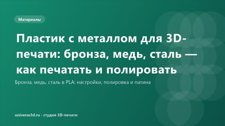 Пластик с металлом для 3D-печати: бронза, медь, сталь — как печатать и полировать