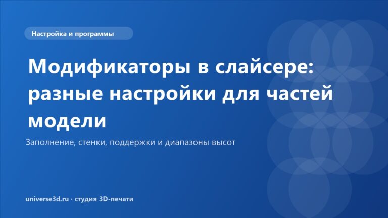 Модификаторы в слайсере: разные настройки для частей модели