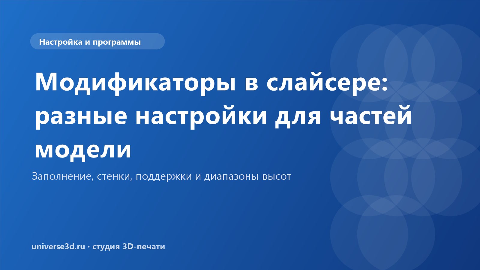 Модификаторы в слайсере: разные настройки для частей модели