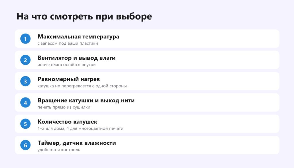 На что смотреть при выборе сушилки для пластика 3D-принтера