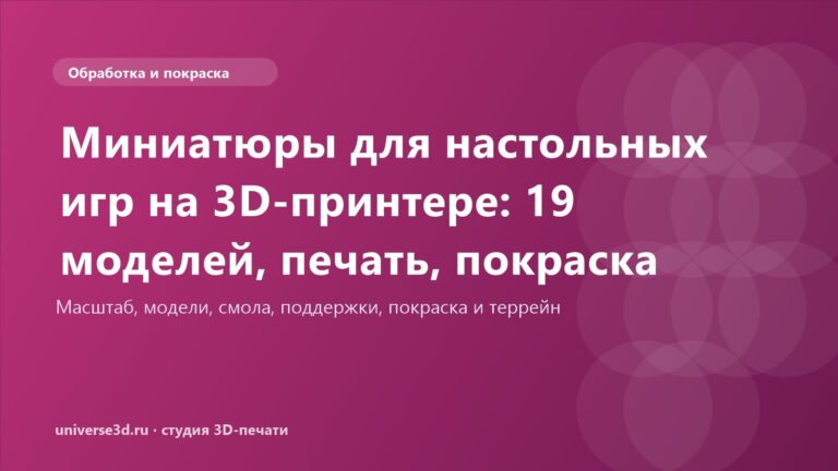 Миниатюры для настольных игр на 3D-принтере: 19 моделей, печать, покраска