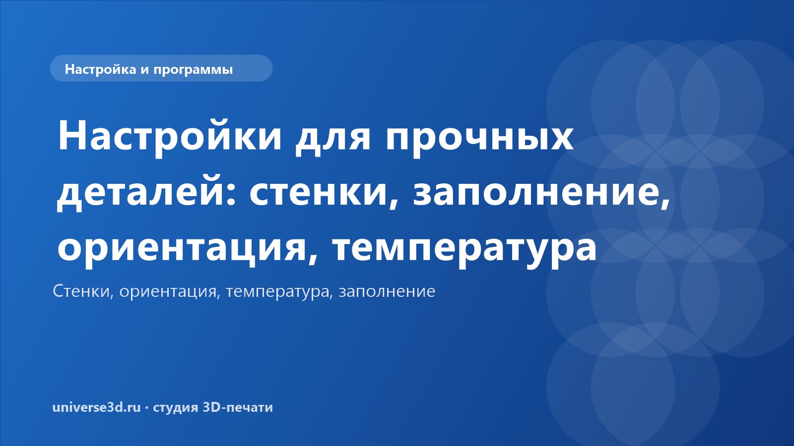 Настройки для прочных деталей: стенки, заполнение, ориентация, температура