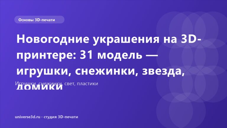 Новогодние украшения на 3D-принтере: 31 модель — игрушки, снежинки, звезда, домики