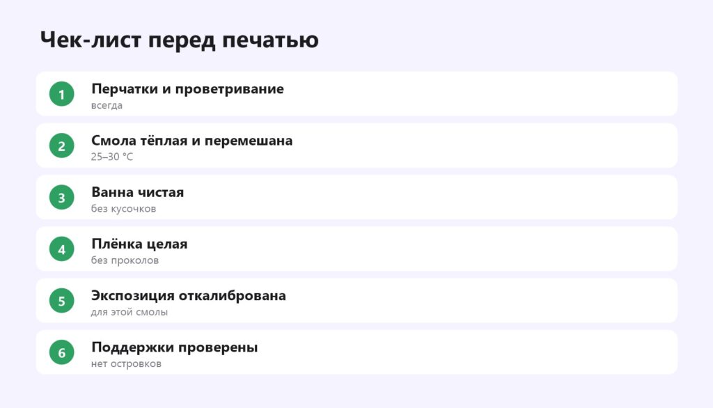 Чек-лист перед фотополимерной печатью