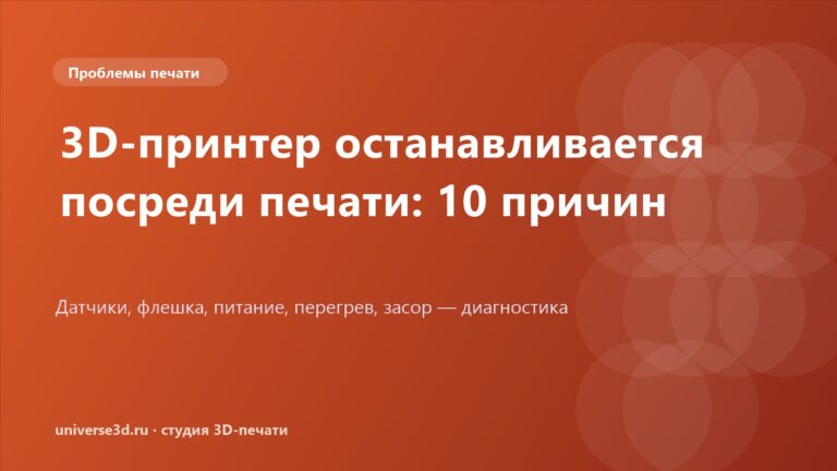 3D-принтер останавливается посреди печати: 10 причин