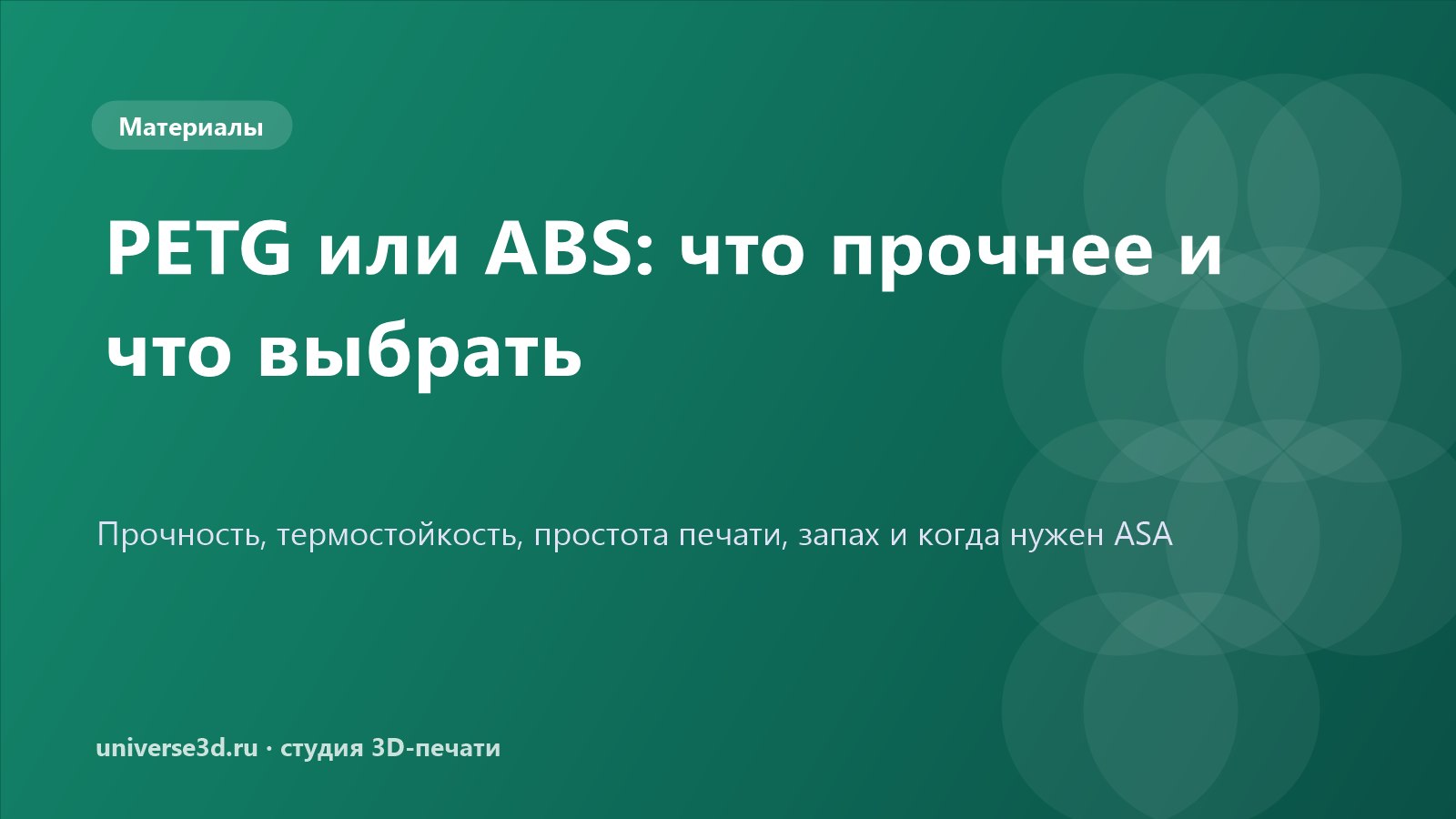 PETG или ABS: что прочнее и что выбрать