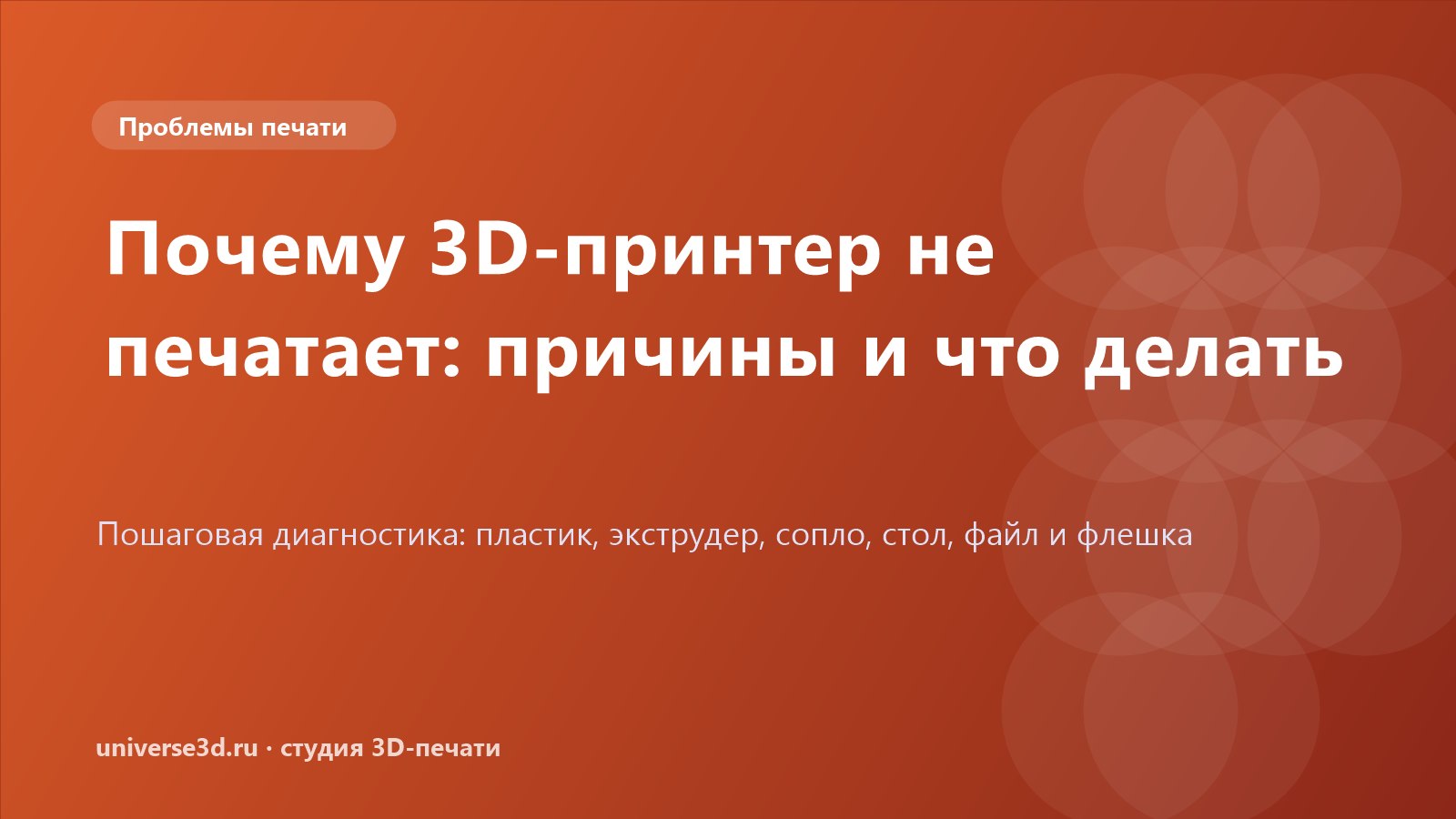 Почему 3D-принтер не печатает: причины и что делать