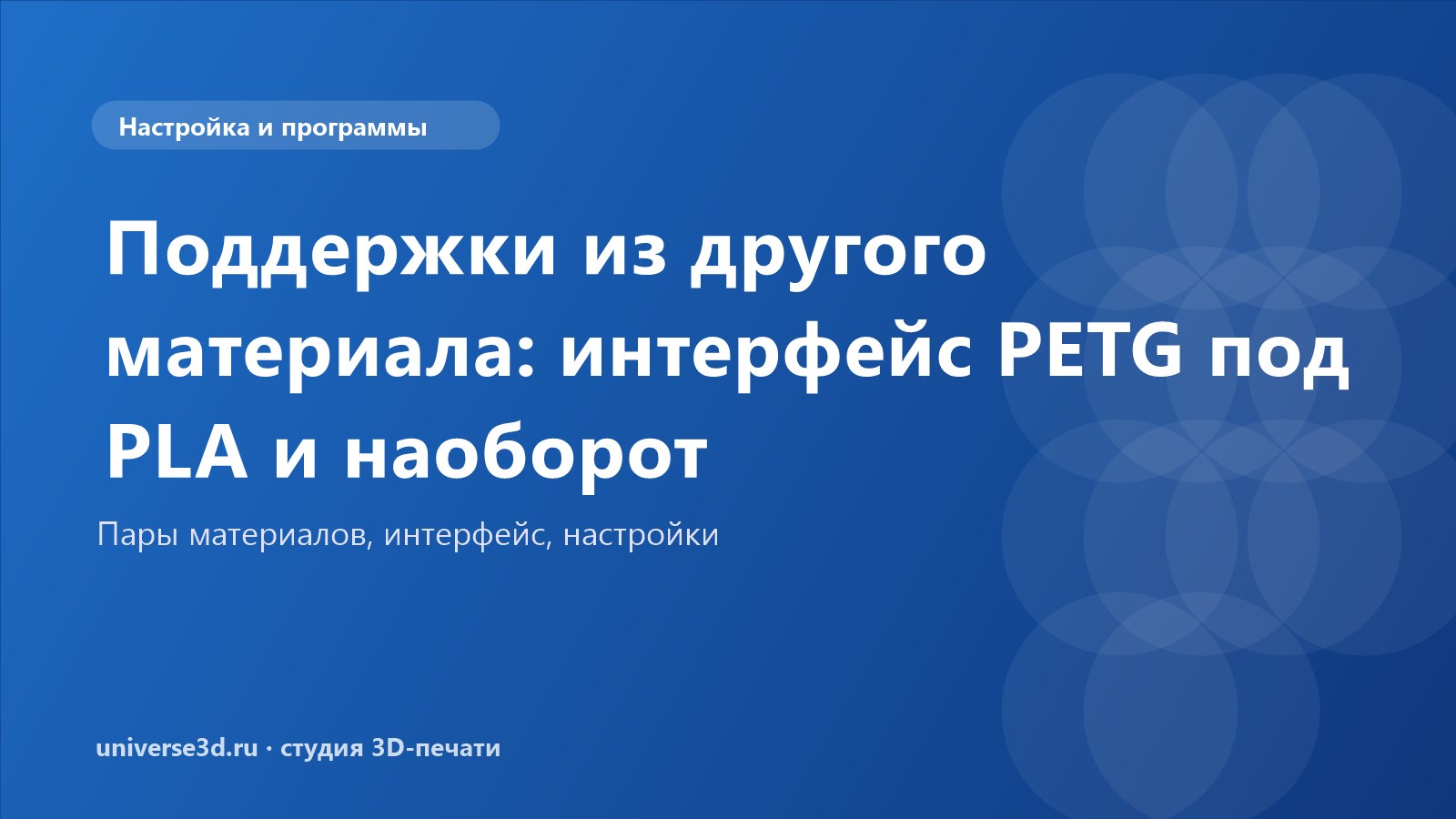 Поддержки из другого материала: интерфейс PETG под PLA и наоборот