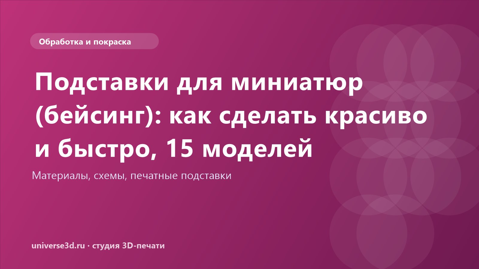 Подставки для миниатюр (бейсинг): как сделать красиво и быстро, 15 моделей