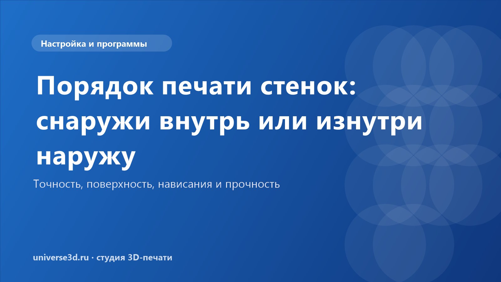 Порядок печати стенок: снаружи внутрь или изнутри наружу
