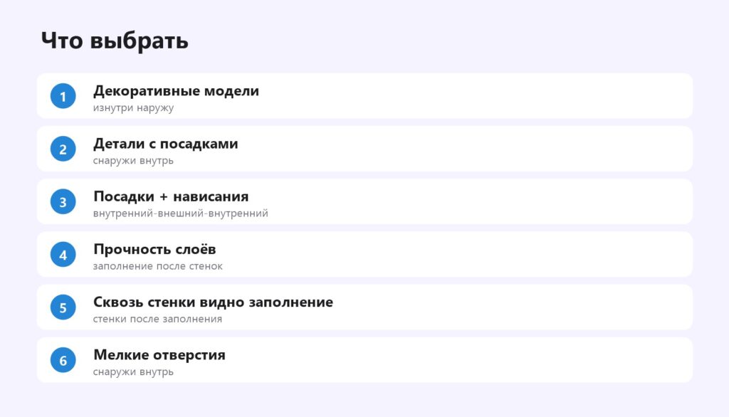 Какой порядок стенок выбрать для разных задач